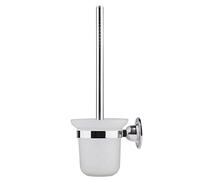 Garosa Wall-Mounted Toilet Brush with Holder, Stainless Steel Handle White PP Brush Head, 35cm Bathroom Cleaning Tool, Anti-Slip Design for Easy Storage