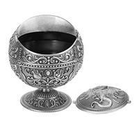 Garosa Windproof Ashtray Vintage Style Dragon Pattern Zinc Alloy Smoking Ashtray with Lid for Home Office Decor Crafts