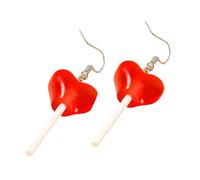 GAROZATION 1 Pair Creative Lollipop Ear Drops Charming Heart Pendant Earrings for Women Lightweight Dangle Jewelry for Valentines Day Christmas and Birthdays Stylish Accessory for Any
