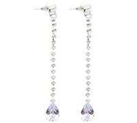 GAROZATION 1 Pair Teardrop-shaped Long Chain Drop Earrings in Silver Alloy, Anti-rust with Long Serving Life, for Dancing Party or Holiday Wear