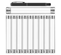 GAROZATION 10 Pcs Clear Acrylic Pen Display Tubes with Stoppers Transparent Cylinder Pencil Storage Cases for Fountain Ballpoint Gel Pens School Office Home Organization