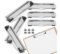 GAROZATION 10 Pcs Clipboard Clips Hardboard Clips 12cm Rust-Resistant Non-Slip Metal Clamps with Rubber Corners and Nails for Office Workshop Reports and Menus