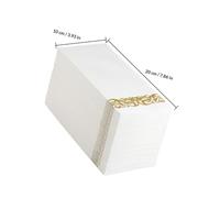 GAROZATION 100pcs Disposable Gold Printed Napkins 40x30cm Thickened Folded Paper Guest Towels for Party Wedding Dinner Banquet