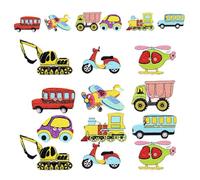 GAROZATION 100pcs Mixed Color Wooden Buttons DIY Craft Set with Cartoon Car and Airplane Shapes for Clothes Sewing and Handmade Decoration Random Color