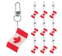 GAROZATION 10pcs Canada Maple Leaf Keychains Acrylic Canada Flag Purse Charms Canadian National Day Souvenir Bag Pendants for Canadian Party Decorations