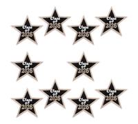 GAROZATION 10pcs Class of 2026 Embroidered Iron on Patches, Five-Pointed Star Decorative Appliques for Backpacks and Bags, Polyester Material with Hot Melt Adhesive, for Graduation