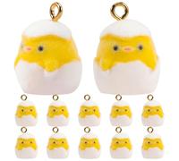 GAROZATION 10pcs Easter Egg Chicken Pattern Resin Charms Smooth the Touch DIY Pendant Earrings Accessories for Teens and Preteen