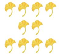 GAROZATION 10pcs Iron on Applique Clothes Patches Polyester Ginkgo Leaf Yellow Embroidery Decorating Clothing for DIY Projects and Craft Project Making