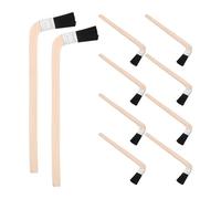 GAROZATION 10pcs Long Handle Paint Brushes with Wooden Handles and Angled Bristles for Detailing and Marine Use, Ergonomic Design Reaches behind Radiators and Tight Spaces