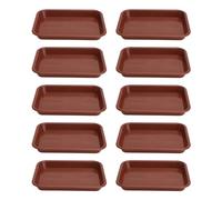 GAROZATION 10pcs Oblong Plastic Plant Pot Tray Flower Pot Base Plate Prevents Soil Spills Sturdy Not Easy to Deform Suitable for Household Surfaces Planting