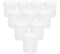 GAROZATION 10pcs Pill Organizers Wide Mouth Plastic Medicine Bottles 100ml Capacity White Travel Container with Cushioning Pad for Daily Dose Storage