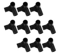GAROZATION 10pcs Plastic Tube Connectors for Gardening, Three-Way and Four-Way Black Pp Connectors, Impact Resistant, for Constructing Grape Trellis and Greenhouse Frames, 20mm Size