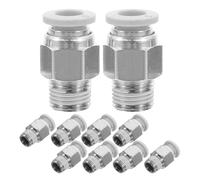 GAROZATION 10pcs Quick Connect Fittings Push in Connectors for Air Pipelines with 6mm Outer Diameter and 1/8 Inch Npt Thread, Nickel Plated Brass and Abs Material, Suitable for 3D Printer