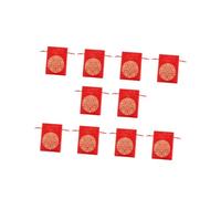 GAROZATION 10pcs Red Satin Drawstring Bags for Wedding Candy Bags Chinese Style Silk Pouches 9-14cm Jewelry Storage Party Favor