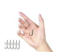 GAROZATION 10pcs Silver Spring Fishing Hooks High Carbon Steel Outside Fishhook Lightweight Portable Fishing Tackle for Carp River Freshwater Anglers