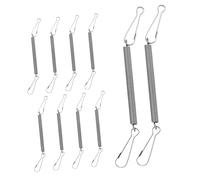 GAROZATION 10pcs Stainless Steel Spring Hooks for Water Bottles Holders Small Animal Cage Closure Clip Fastener Rabbit Cage Indoor Accessory
