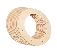 GAROZATION 10pcs Wooden Wreath Frames Round DIY Craft Bases 30cm Outer Diameter 20cm Inner Diameter Floral Hoop Rings for Holiday, Wedding, and Seasonal Decoration Supplies