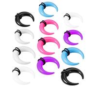 GAROZATION 12pcs Acrylic Horseshoe Septum Rings Ear Nose Piercing Stretching Kit with Pinchers Multi Color Gauge for Unique Ear and Nose Jewelry Lightweight and Easy to Clean