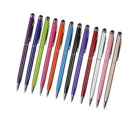 GAROZATION 12pcs Ballpoint Screen Touch Pen and Capacitive Stylus Drawing Pen Set for Tablet and Smartphone Use, Suitable for School and Office, Random Color Selection