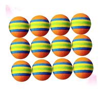 GAROZATION 12Pcs Colorful Stripe Pattern EVA Balls for Cats and Dogs Indoor PET Training and Play Balls Soft Foam Toys for Interactive Fun
