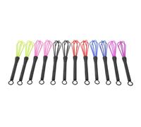 GAROZATION 12pcs Hair Dye Mixing Whisks Salon Manual Mixer Hairdressing Tools Blue, Purple, Pink, Black, Red, Green for Professional Hair Coloring