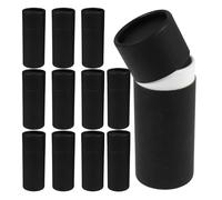 GAROZATION 12pcs round Paper Tubes Essential Oil Bottle Packaging Box Paper with Lid 50ml Capacity Elegant Minimalist Black DIY Label Craft Container for Home and Special Occasions