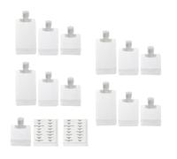GAROZATION 14pcs Travel Refillable Bottles Set - 5x30ml, 4x50ml, 4x100ml Empty Squeezable Cosmetic Containers with Waterproof Label Stickers for Shampoo, Lotion, and Shower Gel
