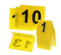 GAROZATION 15 Pcs Evidence Marker Restaurant Table Markers Triangular Plastic Table Sign Numbers from 1 to 15 Use Multi-functional for Restaurant Dining