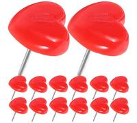 GAROZATION 150pcs Heart Shaped Pushpins Compact Thumbtacks with Red Pp and Iron Material Multi-function Design for Marking Locations on Maps and Geography Lessons