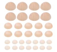 GAROZATION 150Pcs Split Wood Balls Unfinished Half Round Natural 10Mm 15Mm 20Mm for Embellishments Crafting and Jewelry Accessories