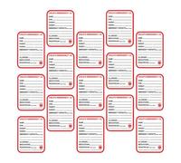 GAROZATION 15pcs Information Emergency Tag Copper Self-Adhesive Sticker Red Easy to Spot Strong Adhesion Safety Seat Label for Car Use