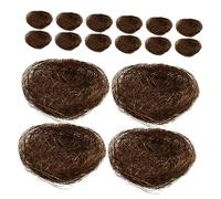 GAROZATION 16pcs Artificial Bird Nest Decorative Tray Set 7cm Faux Bird Egg Nests Natural Style for Garden Craft Photo Props Home Ornament