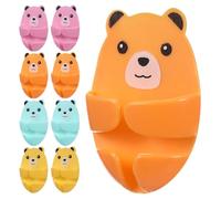GAROZATION 16pcs Cute Cartoon Bear Power Plug Holders, Plastic Cable Organizers with Easy Installation and Cleaning, Cord Clips for Desk and Kitchen Storage Random Color