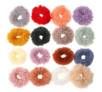 GAROZATION 16pcs Hair Scrunchies Ponytail Holder Female Hair Rope Imitation Rabbit Soft Plush Elastic Bands Mixed Color Fashionable Classic Design Elegant Colors for Birthday