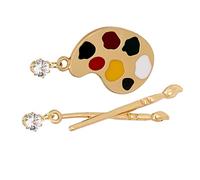 GAROZATION 1Pair Artistic Dangle Earrings Plate Brush Pendant Drop Earrings for Women Lightweight and Comfortable for Artists Unique Art Teacher Jewelry