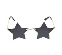 GAROZATION 1pair Irregular Rimless Sunglasses for Parties Unique Star Shaped Eyewear for Masquerade Cosplay Halloween Unisex Fashion Accessory for Outdoor Activities and Photo Props