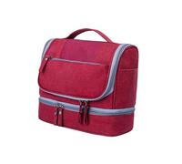 GAROZATION 1pc Multifunctional Makeup Organizer Bag Travel Cosmetic Pouch for Large Capacity Toiletry Storage Hook for Travel Home and Business Trips Red