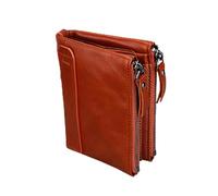 GAROZATION 1pc Orange Leather Zipper Wallet for Men Multifunctional Short Purse Pocket Credit Card Slots Id Holder Stylish and Design
