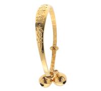 GAROZATION 1Pc Stylish Hand Ring Imitation Gold Bracelet with Bell for Inner Diameter for Birthdays and Showers Delicate Full Moon Blessings Design
