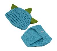 GAROZATION 1set Dinosaur Crochet Costume for Newborn Photography Props Includes Hat and Pants Soft and Comfortable Outfit for Photoshoot for Capturing Precious Moments