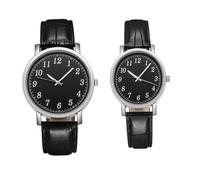 GAROZATION 2 Pcs Creative Leather Couple Wrist Watches for Men and Women Alloy Quartz Fashion with Scratch Resistant Glass Lightweight and Stylish His and Hers Watch
