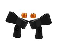 GAROZATION 2 Sets Adjustable Microphone Stand Clip Holder with Copper Thread and Male to Female Adapter Non Slip Mic Clips for Wireless and Wired Microphones for Live Streaming and Recording