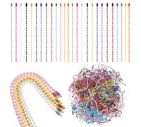GAROZATION 200 Pcs Colored Ball Chains Metal Beaded Chains with Connectors, Suitable Length and Fine Craftsmanship for DIY Projects and Jewellery Making, 20 Colours with 10 Pcs Each Colour
