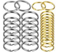 GAROZATION 200 Pcs Round Split Rings Key Rings Copper Assorted Color Easy to Add Or Remove Keys Connecting Links for DIY Project Craft Making