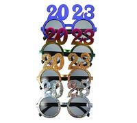 GAROZATION 2023 Novelty Party Glasses Wear-Resistant Eyeglasses Props Colorful Decorative Eyewear for New Year Celebrations Fun Photo Props for Adults and Boys and Girls
