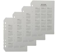 GAROZATION 2025 A5 Notebook Dividers 4pcs, Matte Frosted Pp Plastic Binder Separators with Calendar Design, Professional Replaceable Loose Leaf Planner Inserts for Daily Office and School Use