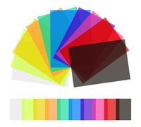 GAROZATION 20pcs Color Lighting Filter Sheets Double Filmed Sturdy Pvc and Pp Material Free to Cut Color Correction Gel Film for Stages and Flash Lights