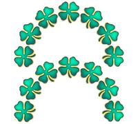 GAROZATION 20pcs Irish Shamrock Pins St Patrick's Day Lapel Brooches Clover Charm for Women Bags Scarf Decoration Dress Pins Festival Souvenirs