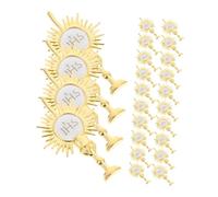 GAROZATION 24Pcs Holy Light Religion Party Ornaments Bible Decorations for Church Cakes Cupcakes Desserts Religious Celebration Supplies with Smooth Generous Design for Communion and Baptism
