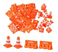 GAROZATION 24pcs Mini Traffic Cones and Fences for Boys and Girls Educational Traffic Signs Toy for Creative Play and Cognitive Development Safe and Cones for Home and Classroom Use